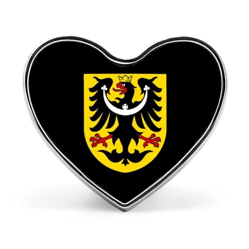 Broche cœur tendance Znak Slezska République tchèque, insigne pour sac, chemise, fête, bijou personnalisé