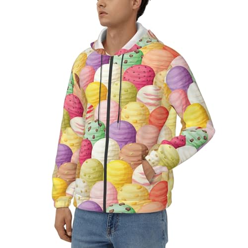 Sweat à capuche imprimé crème glacée vêtement homme doux