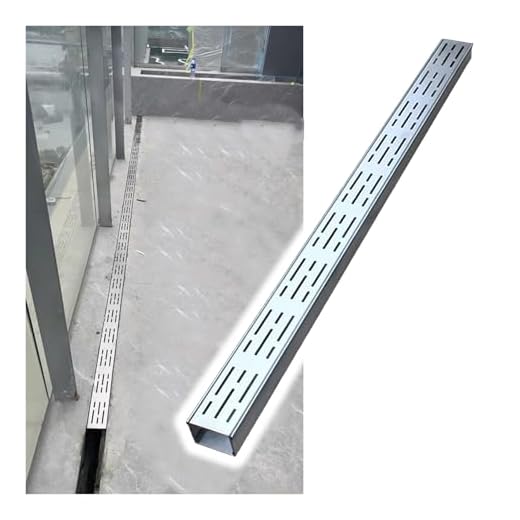 Kit di drenaggio per trincea in acciaio inox, versatile e sottile, per giardino, cortile, marciapiede e pavimento del garage. Larghezza 3,520 cm, dimensioni 7 x 3 x 200 cm