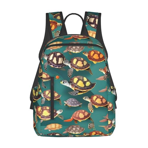 Sac à dos imprimé tortues de mer au design noir et blanc léger avec bretelles ajustables