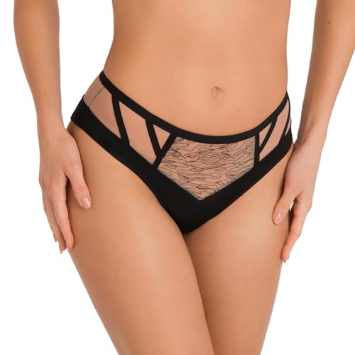 Gorsenia K809 Cora Slip Brésilien en broderie fine et microfibre premium