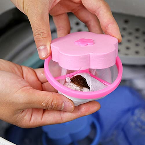 Filtro Flutuante Coletor de Pó e Fiapos Para Máquina de Lavar Flor Azul e Rosa Deixa Suas Roubas Liv