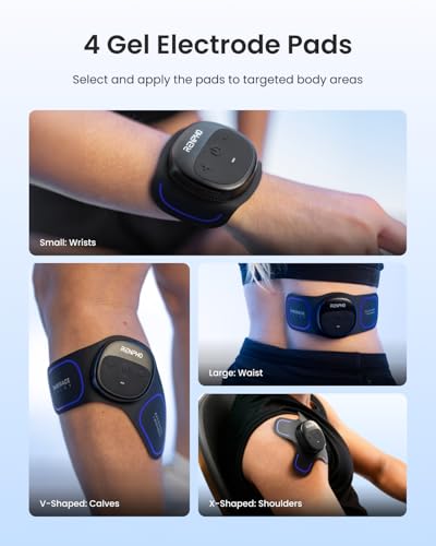 Image of RENPHO Wireless TENS Unit Muscle Stimulator, Portable EMS Muscle Stimulator Machine, Rechargeable TENS Machine Muscle Relaxer for Back, Waist, Shoulders, Legs, 4 Gel Electrode Pads