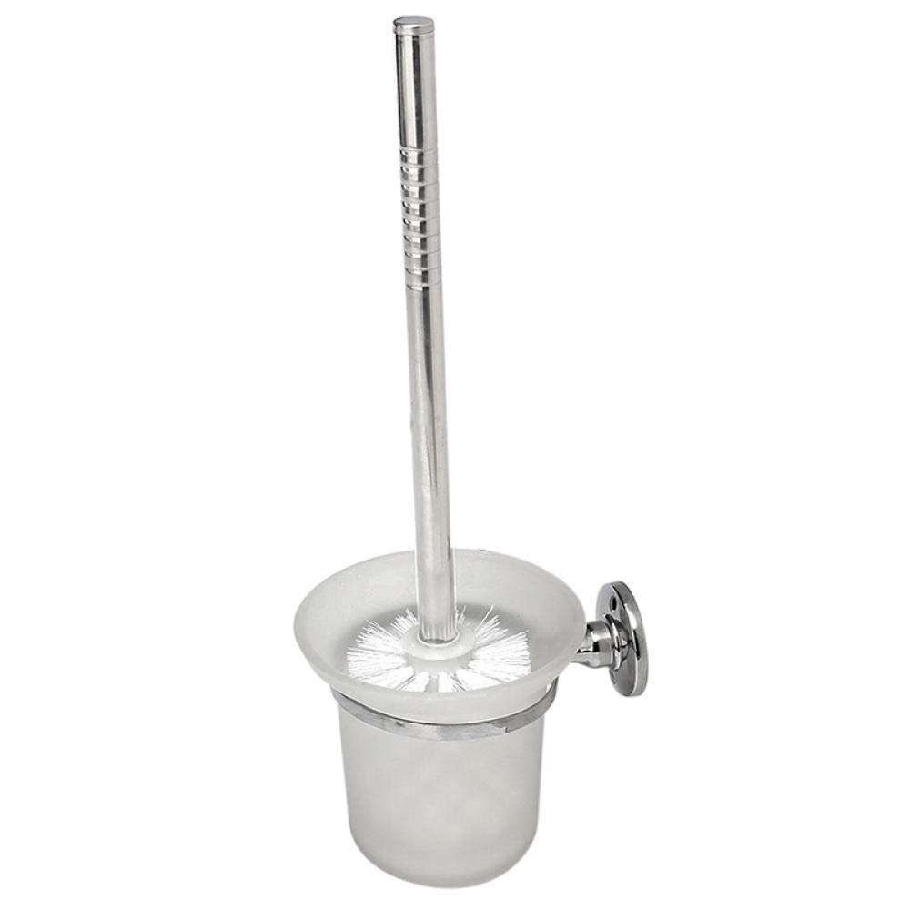 Cepillos de baño y Soportes, Portaescobillas de baño Redondo Cromado de Pared con Cristal Satinado