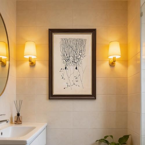 Dessin de neurones de Ramon Y Cajal impression sur toile de style vintage 20x30 cm