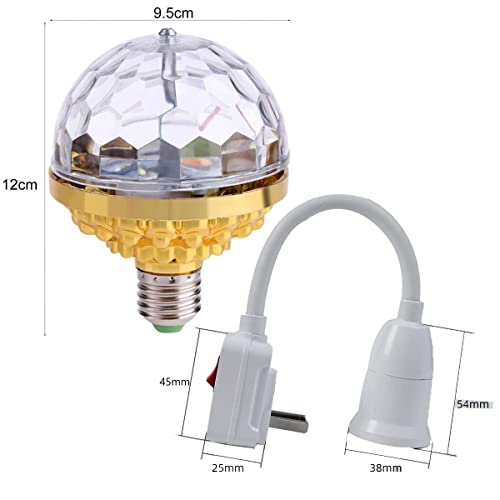 2022 Colorful Rotating Disco Ball Light, Party Lights Disco Balls, Disco Rotating Magic Ball Light Bulb With Sockets For Home Room Dance Parties Birthday Karaoke Christmas Decorations (Silver) #TOP6