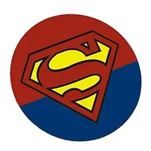 BonZeal Pack of 1 Flannel Cloth Blue Superman Floor Mat Round Shape Rug Non Slip Doormat for Kids Children