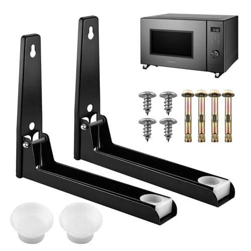 2 pièces Support mural pour micro-ondes | Acier inoxydable réglable – Support pour micro-ondes et petit four