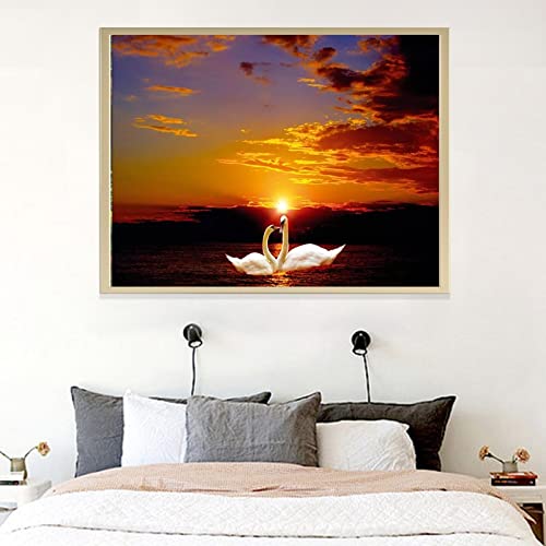 Diamond Painting Coucher De Soleil Nuage Lac,40X120Cm Grande Peinture Diamant Broderie Diamant