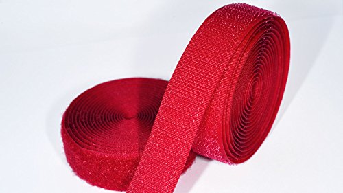 Cinta de velcro rojo (más de 1u00a0metro de largo) para uso con costura (no adhesivo) Parte trasera (20,0u00a0mm ancho)
