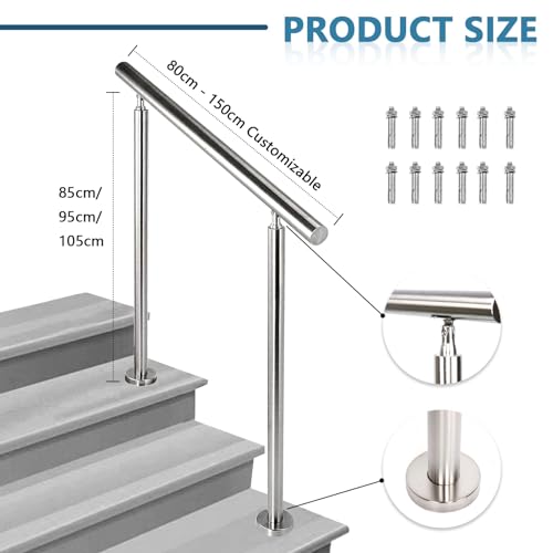 Rambarde d'escalier extérieure anti-chute en acier inoxydable réglable