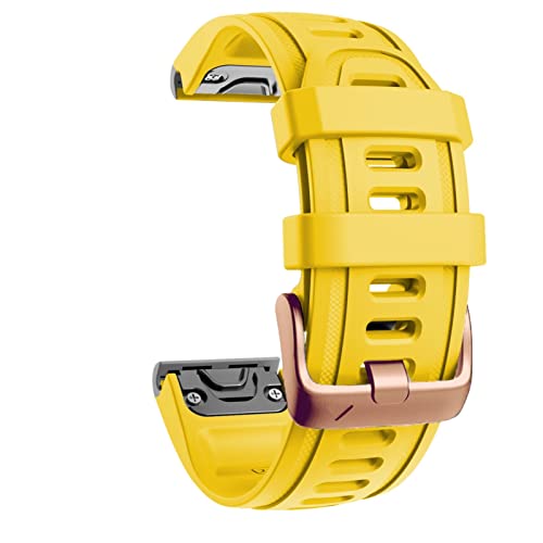 Bracelet silicone 20mm Fenix 6S chic avec sa boucle or rose raffinée