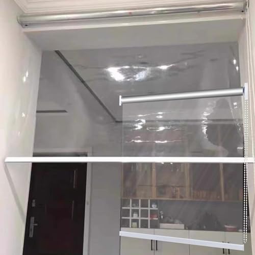 Cortina Enrollable Transparente,Persiana Enrollable Impermeables Exterior,Grandes Estor Enrollable Vinilo,Cortinas de PVC Plástico Claro Cortaviento,para Ventanas y Puertas,W×H-100×100cm/39.4×39.4in