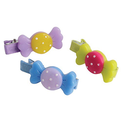 Lot Of 6 Assorted Color Wrapped Candy Theme Hair Barrettes