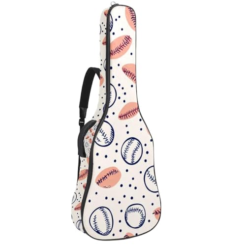 Housse guitare acoustique 109 cm étui souple Oxford imperméable à motif baseball multicolore