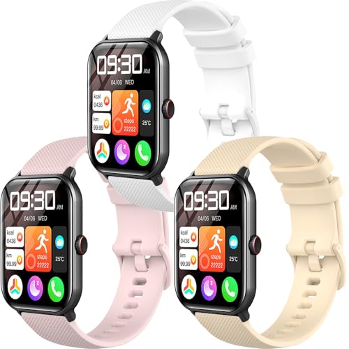 [SHANCHI] �y3�{�Z�b�g�z Vialove KW105-G01 1.9�C���` �p �����o���h 22mm �X�}�[�g�E�H�b�`�p �V���R���o���h �G�R�f�� �����ȃO���b�h�p�^�[���f�U�C�� �h���h�� �J�[�h���o�b�N�� �������ߊȒP ���K�ȒʋC��(�z���C�g+