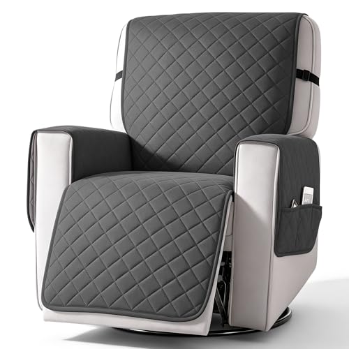 aolceth Liegesofa Sesselbezug, Sesselschoner mit Taschen, Anti-Flecken Solide Liegestuhlbezug, Relaxsessel Sesselauflage Relax, Sesselbezüge für Leder wasserdichte Möbelbezüge für Hunde Haustiere