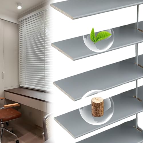 Persianas Venecianas De Madera Maciza Persianas Horizontales De Interior, Cortinas Venecianas 50 mm 60cm 80cm 120cm 150cm Estores De Parasol para Cocina Oficina(Gray)