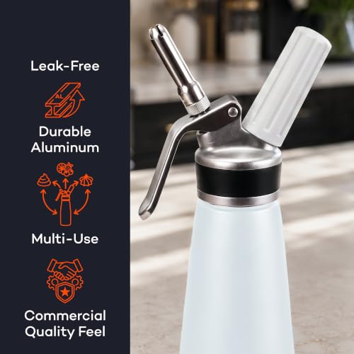Image of EurKitchen Aluminum Whipped Cream Dispenser - White