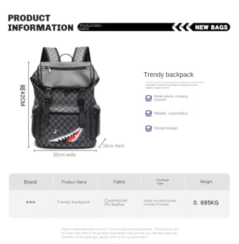 Black Leather Laptop Backpack for Men Women School College Bookbag Computer for Work Travel Large capacity Rucksack4