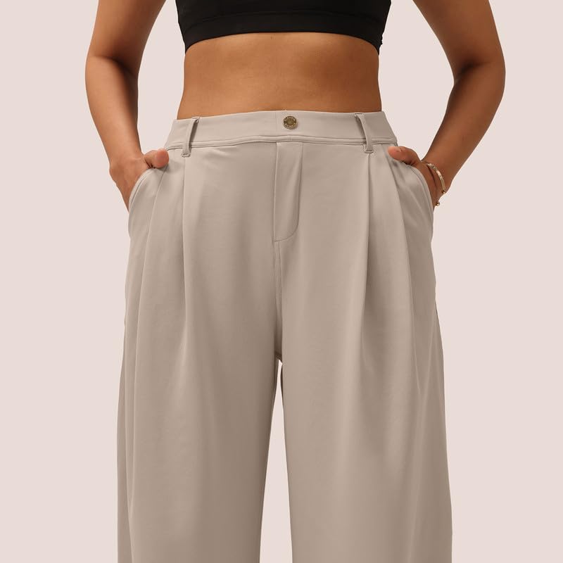Image of BlissClub Womens Cloud Korean Pants, High-Rise fit, Wide-Leg Silhouette, Soft-Handfeel, All-Day Comfort, Citywear