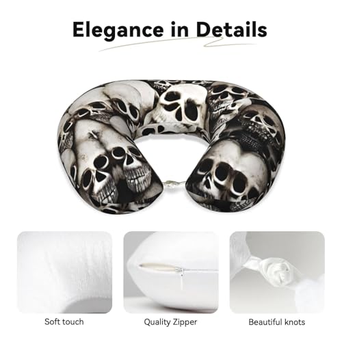 Almohada De Viaje Polycotton Negra Con Soporte Cervical miniatura 4