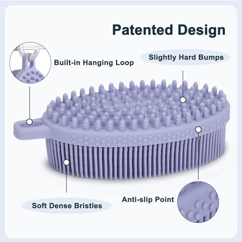 FREATECH 3-Pack Silicone Body Scrubber, Gentle Exfoliating Bath Shower Body Cleansing Brush, More Hygienic Than Loofah - Image 2
