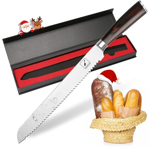 imarku Bread Knife, German High Carbon Stainless Steel Professional Grade Bread Slicing Knife, 10-Inch Serrated Edge Cake Knife, Bread Cutter for Homemade Crusty Bread, Christmas Gifts for W