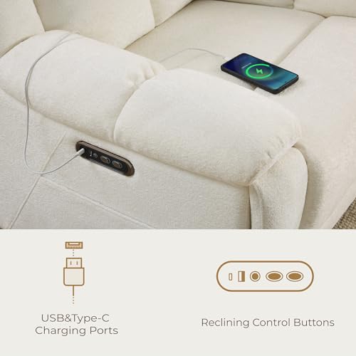 Sillón reclinable con altavoces crema miniatura 6