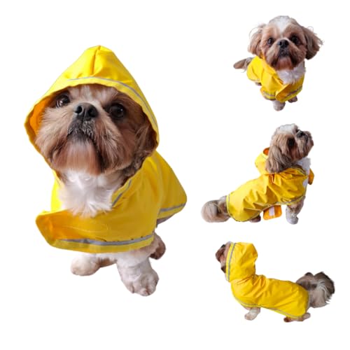 Capa De Chuva Cachorro Pet Grande Capuz Impermeável Regulável Refletiva (XG)