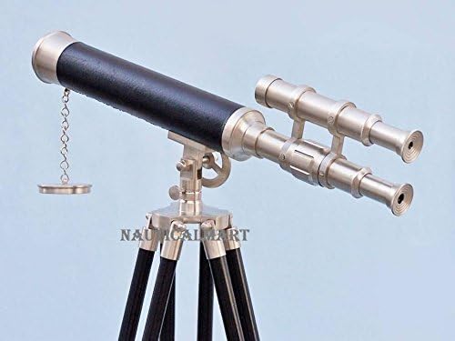 Nauticalmart Floor Standing Brushed Nickel with Leather Griffith Astro Telescope 50"