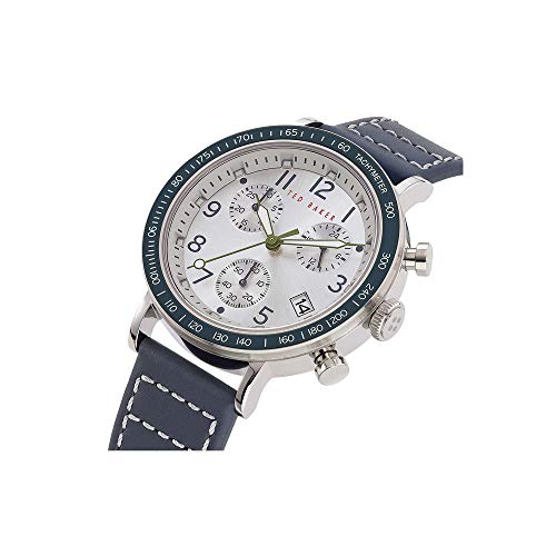Image of Ted Baker Mens Leather Chronograph Watch (White Free Size)