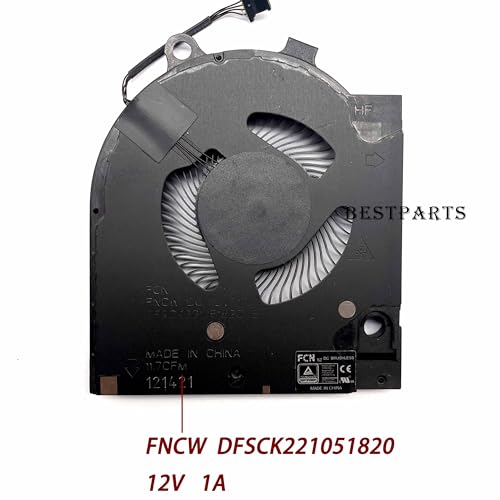 Image of Bestparts Original CPU+GPU Cooling Fan Replacement for Dell G15 5511, G15 5515 Ryzen Edition, G15 5520, P /N: DFSCK22115181T FNCV, DFSCK221051820 FNCW, 12v Fan, 11.6 and 11.7 CFM (Not for G15 5510)
