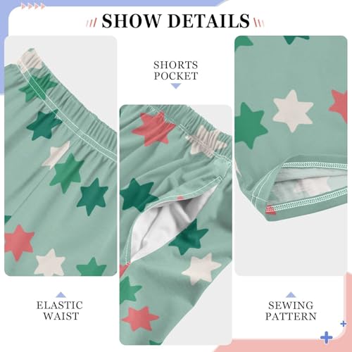 Boys' Pants Christmas Star Long Bottoms Jogger Pants Elastic Waist Trousers with Pockets S-XL4