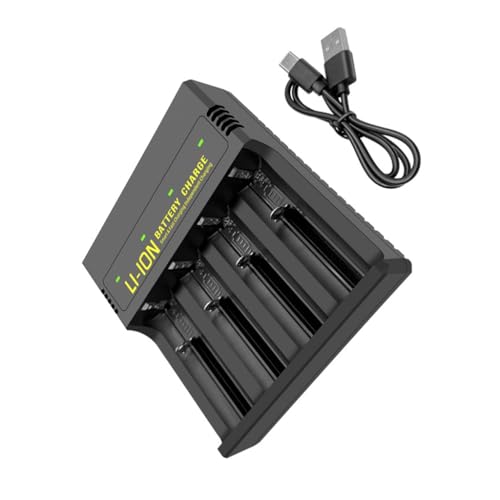 4Bay C型USB18650バッテリー充電箱3.7Vリチウム二次Battery18650/26650 21700/16340 14500/18500の商品画像（Amazon）