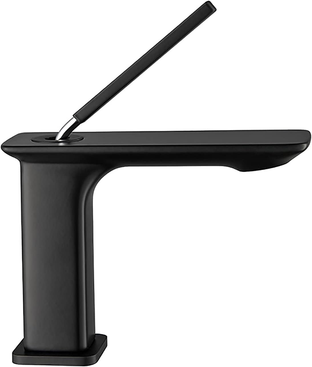 Bathroom Single Hole Basin Mixer Tap Brass Bathroom Sink Single Handle Basin Tap Deck Mounted Lavatory with Cold and Hot Water,Black