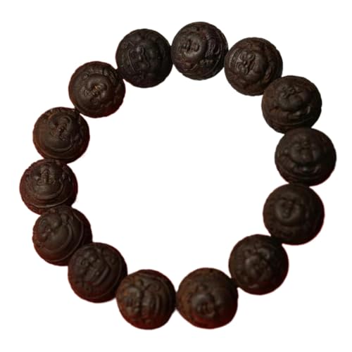 Bois d'agar vietnamien perles de prière Caimidan bracelet sculpté unique