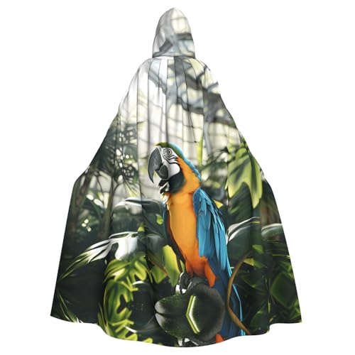 Cape à capuche perroquet jaune pour adulte costume unisexe