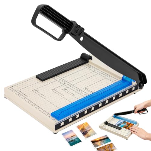 Massicot A4, Massicot Manuel à Levier avec Protection de Sécurité, Coupe Papier Adapté aux Formats A4, B5, A5, B6 et B7, Robuste et Durable, Convient au Bureau, à La Maison ou à l'école