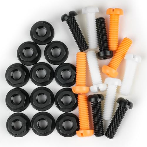 Adiwo Bulloni per Targa Con Viti in Plastica, 12 Pezzi Viti per Targa in Plastica per Auto Con Dadi, Kit Di Fissaggio per Targa per Auto, Moto, Bicicletta