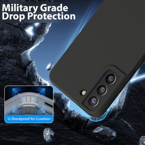 Image of LIRAMARK Liquid Silicone Soft Back Cover Case for Samsung Galaxy S21 Plus (Black)