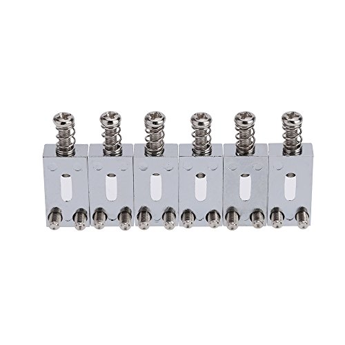Andoer Conjunto de 6 selas com espaçamento estreito de guitarra cromada para ponte de tremolo eletrô