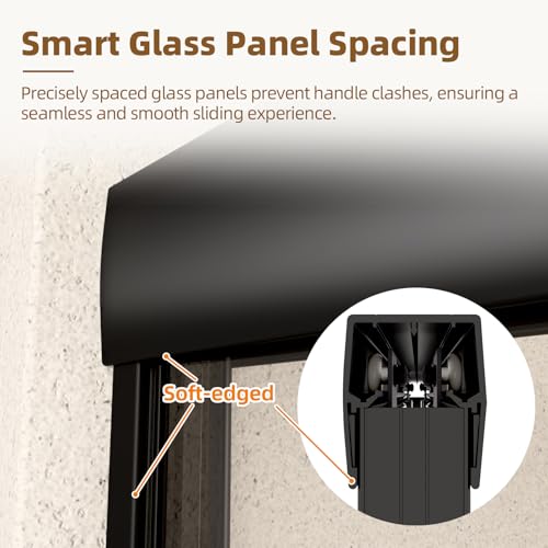 Image of Royal Guard Double Sliding Shower Door,44-48 inch W x 70 inch H,Matte Black