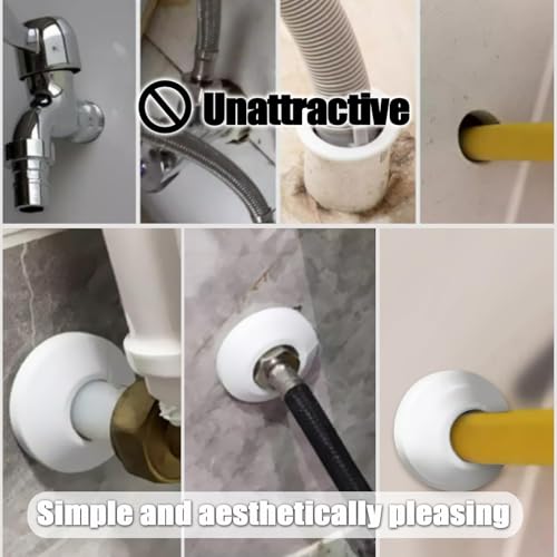 DALAETUS 20 Stück Rohrabdeckung Kit, Heizungsrohr Rosette, Heizkörperrosette, Rohrmanschetten, Abdeckrosetten (Weiß)