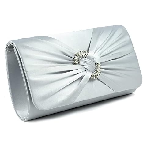 Ladies Valerie Silver Satin Bag Silver Cover