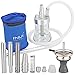 Produktbild INVI Nano Aluminium Reise-Shisha mit Transporttasche, Schlauchset, Wasserpfeife, Hookah, rauchfertig mit Smokah Steinkopf & Kaminaufsatz, Farbe:Silber