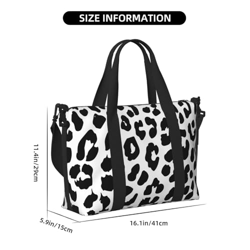 Large Duffel Bag for Men Women, Cute Carry On Tote for Travel, Gym, Weekend Use, Printed Leopard Print, 19.7" x 10.2" x 13.3"4