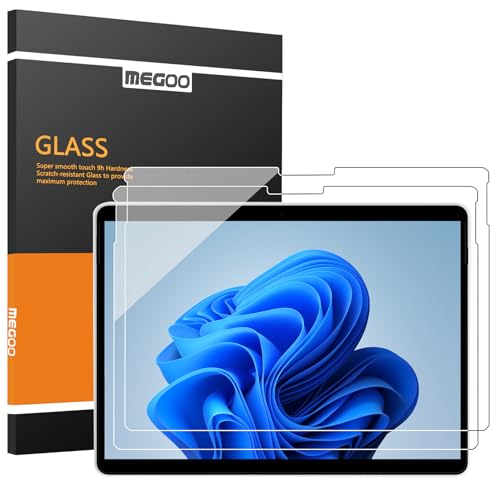 Megoo Screen Protector for Surface Pro 11/10/9/8/ X, Like Paper, Tempered Glass, Write, Draw and Sketch Like on Paper, Easy Installation No Bubble, 9H Strong Protection, 2 Pack