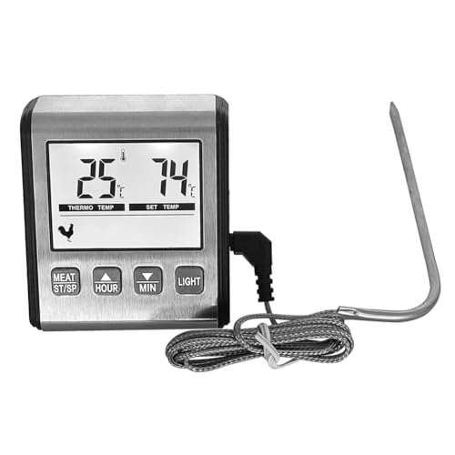 Koolenry Termómetro Digital TP710 para Alimentos con Temporizador, Sonda para Carne, Herramientas de Cocina Electrónicas para Barbacoa