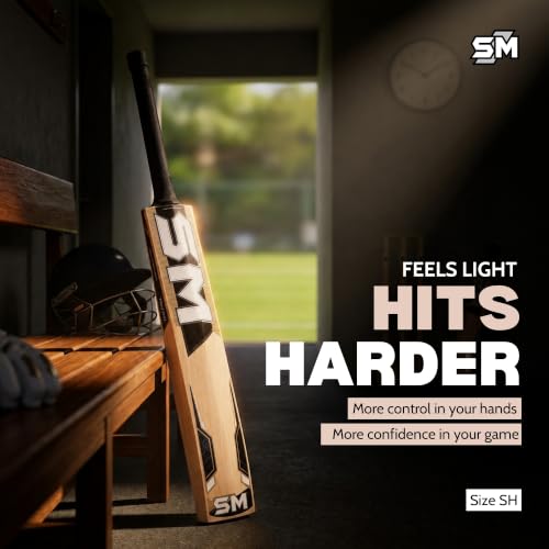Image of SM Edge Kashmir Willow Cricket Bat | Huge Flowing Edges | Wooden Cricket Bat | Massive Profile | Rebound Technology | Superior Craftsmanship | Adult Club Cricket Bat | Size SH